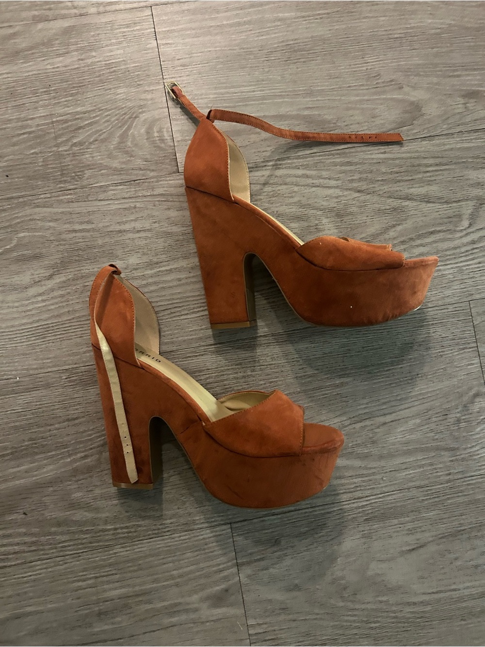 torrid Suede Platform Heels in Rust